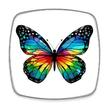 Schmetterling - Viereckiger Kühlschrankmagnet - Weiß - Vorne
