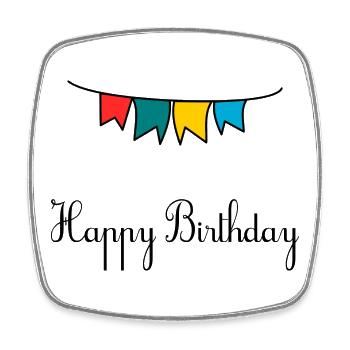 ALLES GUTE ZUM GEBURTSTAG. ALLES GUTE ZUM GEBURTSTAG. JAHRESTAG. - Viereckiger Kühlschrankmagnet - Weiß - Vorne