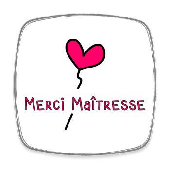 MAÎTRESSE. MAITRE. MERCI. MERCI MAÎTRESSE - Magnet carré - blanc - Devant
