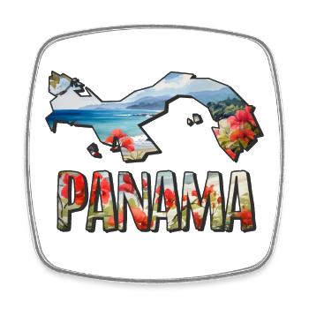 Aquarell Landkarte Panama - Viereckiger Kühlschrankmagnet - Weiß - Vorne