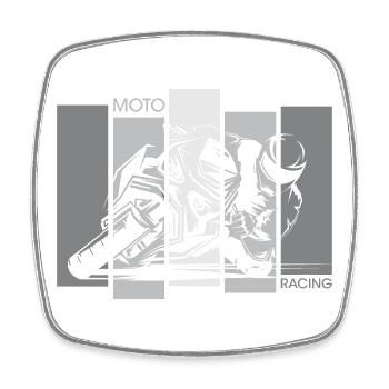 Moto Racing Moto Moto Illustration Icône - Magnet carré - blanc - Devant