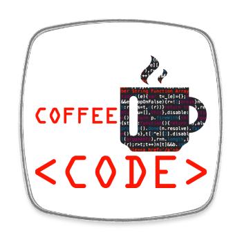Programmers generate code from coffee - Square fridge magnet - white - Front