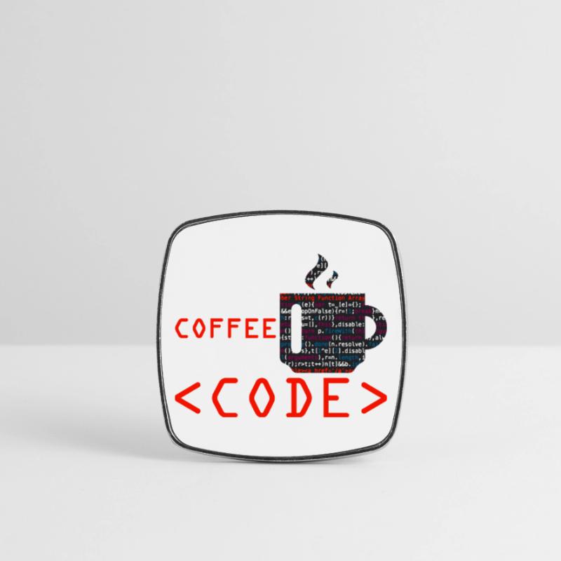Programmers generate code from coffee Square fridge magnet
