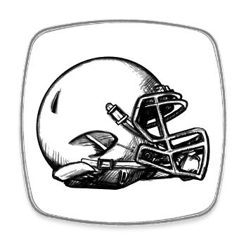 American Football Helm - For Life - Viereckiger Kühlschrankmagnet - Weiß - Vorne
