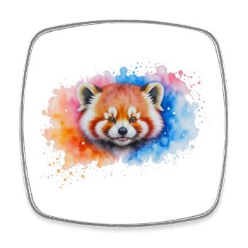 Aquarelle Red Panda Splash - Magnet carré - blanc - Devant