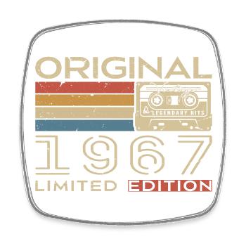 1967 Retro 1967 Geburtstagsgeschenk - Jahrgang 1967 - Viereckiger Kühlschrankmagnet - Weiß - Vorne