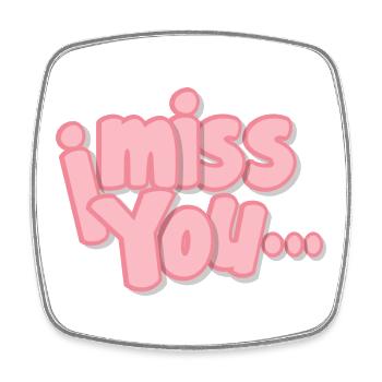 i miss you Exclusive Designs - Square fridge magnet - white - Front