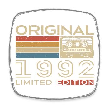 1992 Retro 1992 Geburtstagsgeschenk - Jahrgang 1992 - Viereckiger Kühlschrankmagnet - Weiß - Vorne