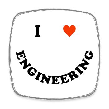 Ingenieur - Viereckiger Kühlschrankmagnet - Weiß - Vorne