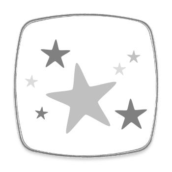 Sternengruppe mehrfarbig - Viereckiger Kühlschrankmagnet - Weiß - Vorne