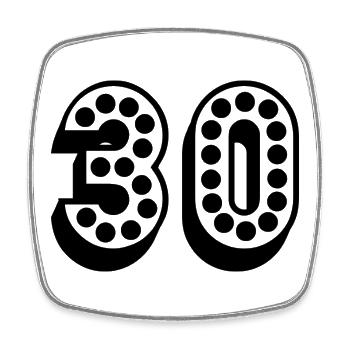 30. 30 YEARS. 30th BIRTHDAY. 30TH ANNIVERSARY. - Square fridge magnet - white - Front