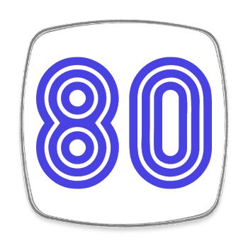 80. 80 YEARS. 80th ANNIVERSARY. 80 YEARS ANNIVERSARY. - Square fridge magnet - white - Front