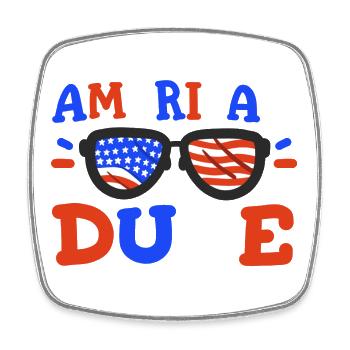 4. Juli Patriotisch Amerika - Viereckiger Kühlschrankmagnet - Weiß - Vorne