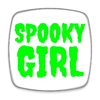 Spooky Girl Neon Horror Design - Square fridge magnet - white - Front