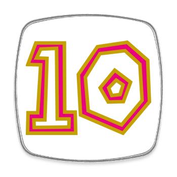 10. 10 JAHRE. 10-JÄHRIGES JUBILÄUM. 10-JÄHRIGES JUBILÄUM. - Viereckiger Kühlschrankmagnet - Weiß - Vorne