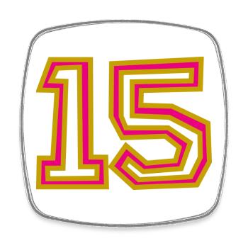 15. 15 YEARS. 15th ANNIVERSARY. 15 YEAR ANNIVERSARY. - Square fridge magnet - white - Front