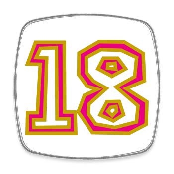 18. 18 YEARS OLD. 18th ANNIVERSARY. 18 BIRTHDAY. - Square fridge magnet - white - Front