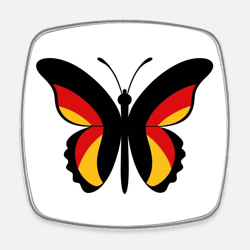 GER Butterfly - Square fridge magnet - white