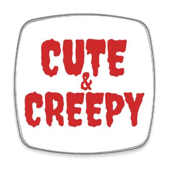 Haunted Cartoon Creature Illustration - Square fridge magnet - white - Front