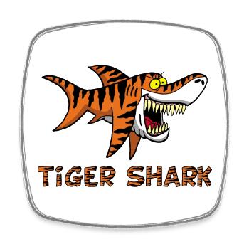 Tiger shark - Square fridge magnet - white - Front