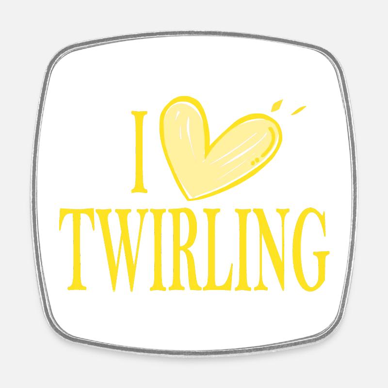 I love twb jaune - Magnet carré - blanc