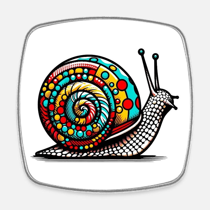Snail - Square fridge magnet - white