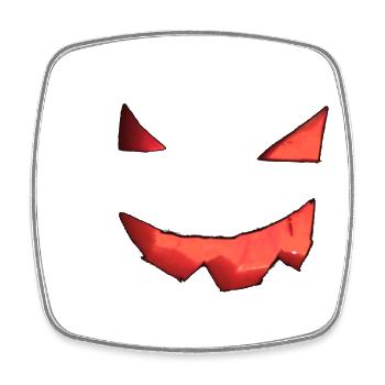 Pumpkin Face - Square fridge magnet - white - Front