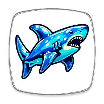 Shark - Square fridge magnet - white - Front