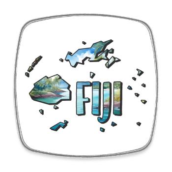 Watercolor Map Fiji - Square fridge magnet - white - Front