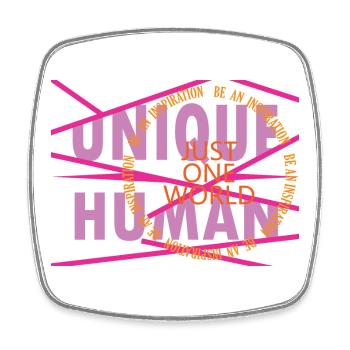 Einzigartiger Mensch – Just one World. - Viereckiger Kühlschrankmagnet - Weiß - Vorne