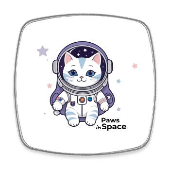 Astronaut Cat Space Cat Design - Magnet carré - blanc - Devant