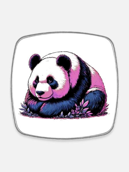Panda - Square fridge magnet - white