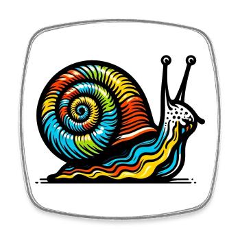 Snail - Square fridge magnet - white - Front