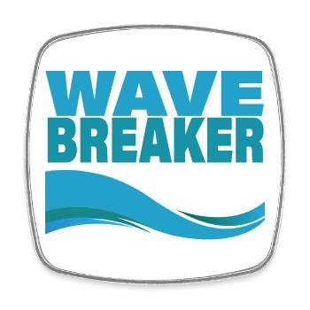 WAVE BREAKER - Viereckiger Kühlschrankmagnet - Weiß - Vorne