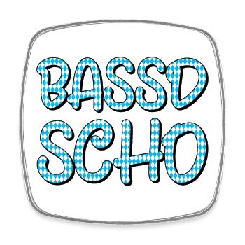 Bassd scho - Viereckiger Kühlschrankmagnet - Weiß - Vorne