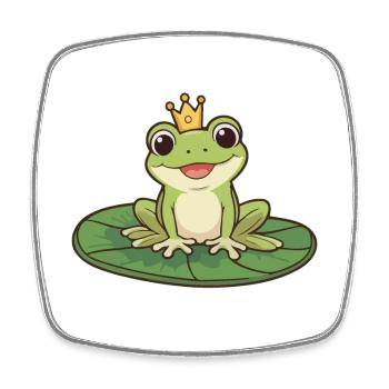 Froschkönig auf Seerose - Viereckiger Kühlschrankmagnet - Weiß - Vorne