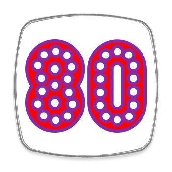 80. 80 YEARS. 80th ANNIVERSARY. 80 YEARS ANNIVERSARY. - Square fridge magnet - white - Front