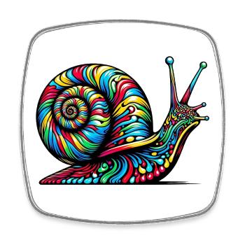 Snail - Square fridge magnet - white - Front