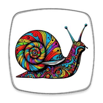 Snail - Square fridge magnet - white - Front