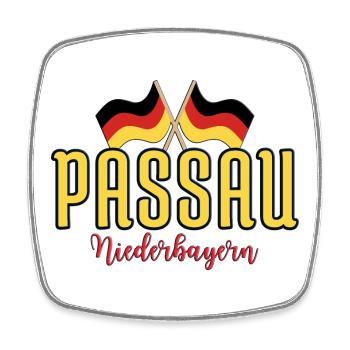Passau Niederbayern Germany Flags Design - Square fridge magnet - white - Front