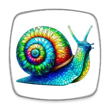 Escargot - Magnet carré - blanc - Devant