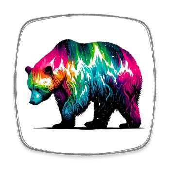 Ours - Magnet carré - blanc - Devant