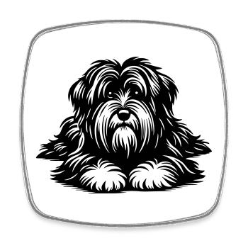 Tibet Terrier - Viereckiger Kühlschrankmagnet - Weiß - Vorne