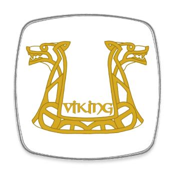 Dragon d'or viking - Magnet carré - blanc - Devant