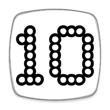 10. 10 JAHRE. 10-JÄHRIGES JUBILÄUM. 10-JÄHRIGES JUBILÄUM. - Viereckiger Kühlschrankmagnet - Weiß - Vorne