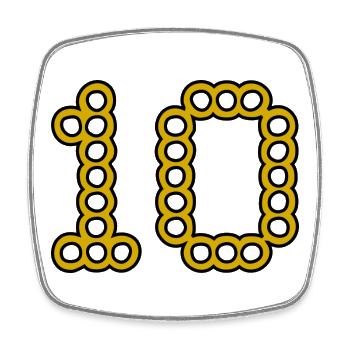10. 10 JAHRE. 10-JÄHRIGES JUBILÄUM. 10-JÄHRIGES JUBILÄUM. - Viereckiger Kühlschrankmagnet - Weiß - Vorne