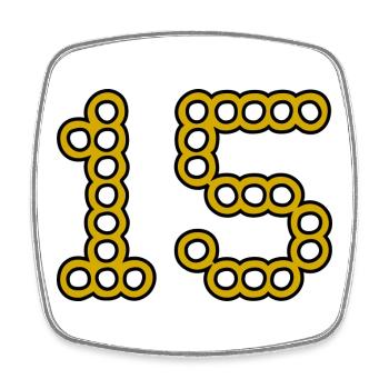 ANNIVERSARY. 15. 15 YEARS. 15th ANNIVERSARY - Square fridge magnet - white - Front