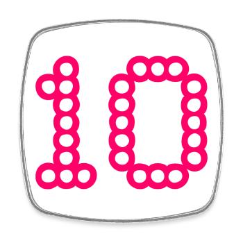 10. 10 JAHRE. 10-JÄHRIGES JUBILÄUM. 10-JÄHRIGES JUBILÄUM. - Viereckiger Kühlschrankmagnet - Weiß - Vorne