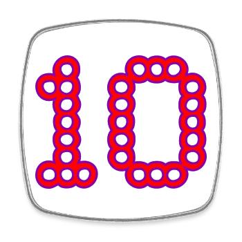 10. 10 JAHRE. 10-JÄHRIGES JUBILÄUM. 10-JÄHRIGES JUBILÄUM. - Viereckiger Kühlschrankmagnet - Weiß - Vorne
