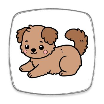 Hund - Viereckiger Kühlschrankmagnet - Weiß - Vorne